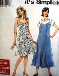 7185 Simplicity SO EASY STRAPPY SWING DRESS, JUMPER LENGTHS PATTERN 8-18 Uncut